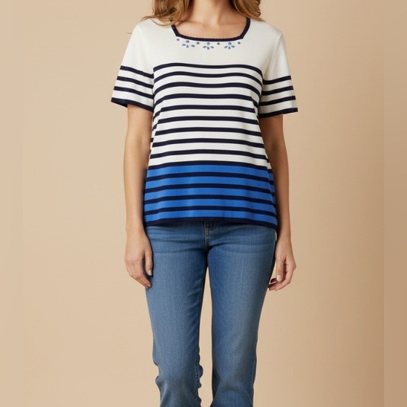 Alfred Dunner Short Sleeve Knit Sweater Size XL - Picture 2 of 11